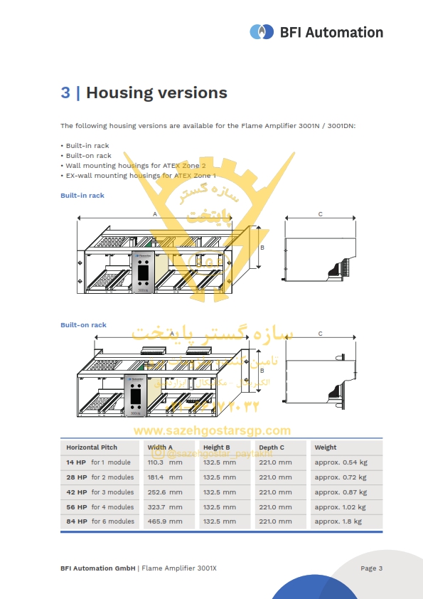 سازه گستر پایتخت تامین کننده اسکنر شعله بی اف آی BFI Automation مدل 3001N / 3001DN | شماره تماس 66172032