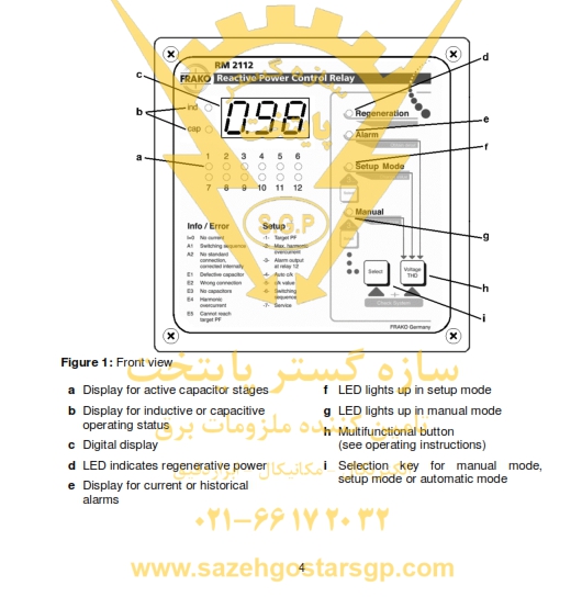 رگولاتور 6 پله بانک خازنی، فراکو مدل RM2106 - سازه گستر پایتخت 66172032